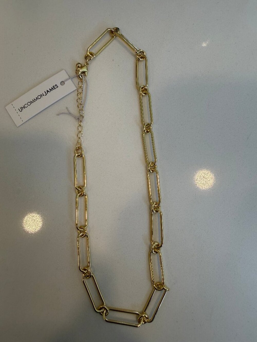 Uncommon James Statement Paperclip Chain Necklace – Gold – NWT